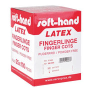 Soft-Hand Latex Fingerlinge, puderfrei, 100 Stück, verschiedene Größen