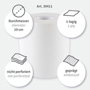 Papierhandtuchrollen, 1-lagig | Recyclingpapier, Innenabwicklung