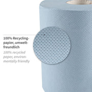 Papierhandtuchrollen, 1-lagig | Recyclingpapier, Innenabwicklung