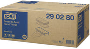 Einmalhandtücher Tork® Advanced grün, 2-lagig, 25 x 23 cm, 3750 Stück
