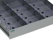 H+H System Einzelschublade Aluminium, transparent, gelochter Boden