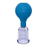 Acryl-Schröpfglas mit blauem Saugball, verschiedene Größen