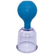 Acryl-Schröpfglas mit blauem Saugball, verschiedene Größen