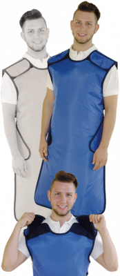 Dr Goos Suprema Chirurgische Multifunktionsschürze Modell SL CMF 06 royalblau, 0,35 mm Pb, verschiedene Größen